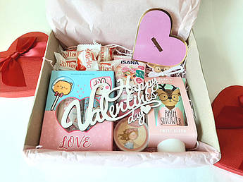 Подарунок для дівчини " Happy Valentines Day", подарунок у boxe + паковання в подарунок