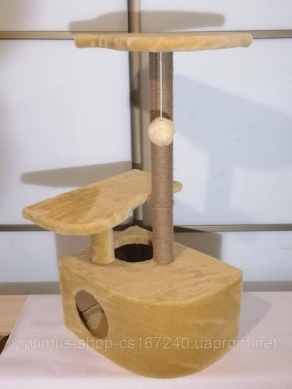 Игровой Комплекс Домик Дряпка для Кошек Когтеточка Высота 95 См ...