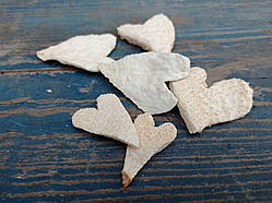 Сердечка з натурального матеріалу, 4-6см, 5шт\уп