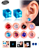 Магнітні сережки кубики фіолетові 1 шт., фото 4