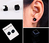 Сережки обманки на магнітах без проколу з кристалом СТАЛЬ 316L, фото 5