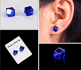 Сережки обманки на магнітах без проколу з кристалом СТАЛЬ 316L, фото 4