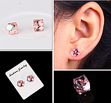 Магнітні сережки кубики фіолетові 1 шт., фото 2