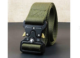 Ремінь тактичний Tactical Belt 120, 130, 145 см Олива, чорний. Пояс з металевою пряжкою "кобра"