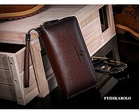 Чоловічий шкіряний стильний гаманець-гаманець чоловічий модна барсетка Feidikabolo темно-коричневий