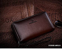Мужской клатч портмоне гаманець кошелек мужская барсетка Feidikabolo темно-коричневый