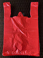 Пакет майка без рисунка,,Красный,,29Х45(500 штук)