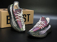 Жіночі кросівки Adidas Yeezy 350, адідас ізі буст. Повний рефлектив. ТОП Репліка ААА класу., фото 3