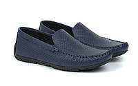 Мокасины мужские синие летняя мягкая кожаная обувь больших размеров Rosso Avangard Perf Blu Floto BS