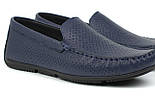 Мокасины мужские синие летняя мягкая кожаная обувь больших размеров Rosso Avangard Perf Blu Floto BS, фото 7