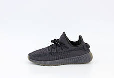Чоловічі кросівки Adidas Yeezy 350 Black чорні, Повний рефлектив. ТОП Репліка ААА класу., фото 3