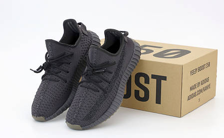 Чоловічі кросівки Adidas Yeezy 350 Black чорні, Повний рефлектив. ТОП Репліка ААА класу., фото 2