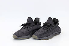 Чоловічі кросівки Adidas Yeezy 350 Black чорні, Повний рефлектив. ТОП Репліка ААА класу., фото 2