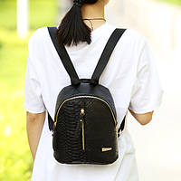 Женский стильный новый городской мини рюкзак ранець сумка портфель рюкзачок черный