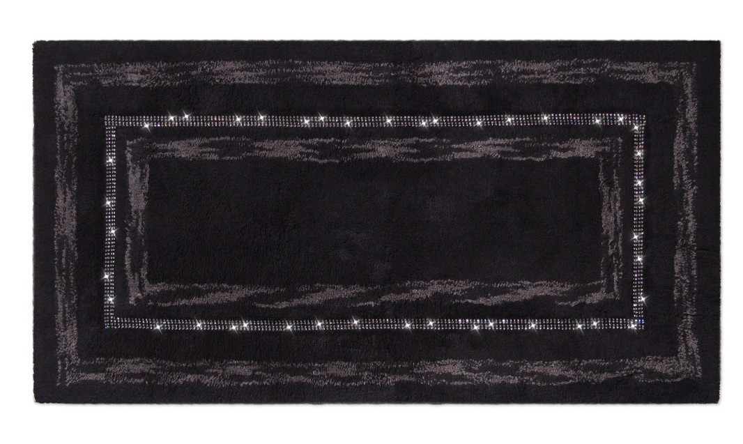 Килимок для ванної Diamond black 55*110 см, колір чорний, бавовна 100%, фото 1