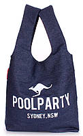 Женская повседневная коттоновая сумка POOLPARTY pool20-jeans синяя