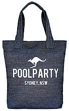 Женская коттоновая сумка POOLPARTY pool1-jeans синяя