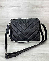 Красивая черная женская сумка Экокожа «Сара»