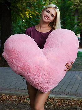 Велика подушка Серце 100 см. Рожевий