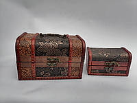Шкатулка сундучок деревянный Набор два сундука Сундуки шкатулки для украшений 18*12*11 см и 12,5*8*7 см