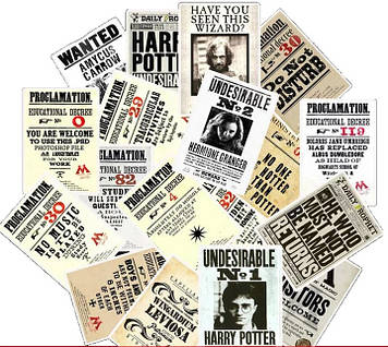 Стикери вирізування з газет Гаррі Поттер наклейки набір 25 шт Вінілові! Harry Potter