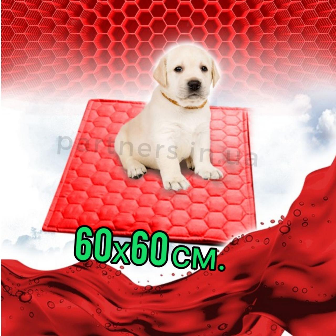 Багаторазова пелюшка для собак 60х60 см непромокаємий Колір червоний