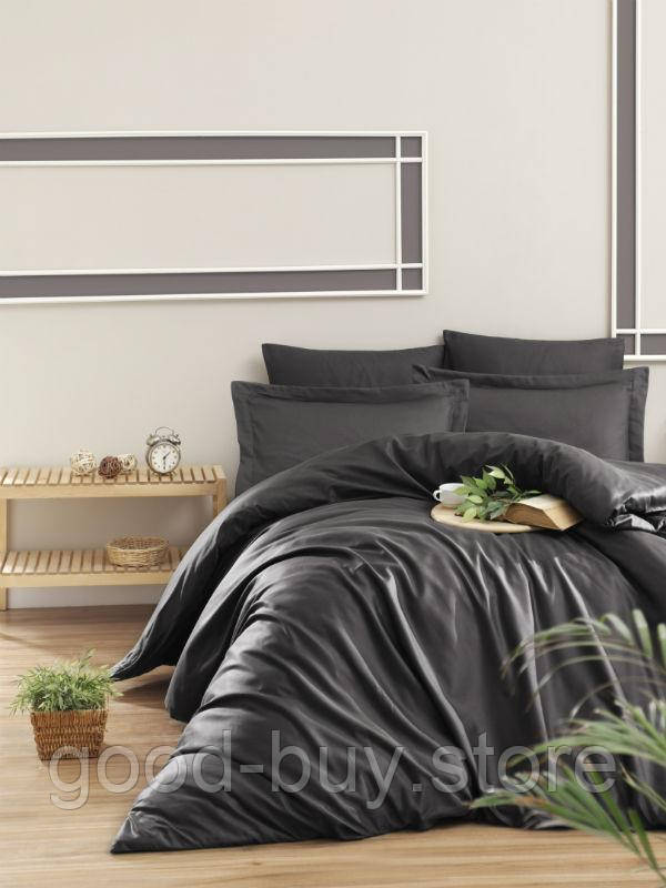 First choice Snazzy Fume(anthracite) постільна білизна сатин евро 200х220