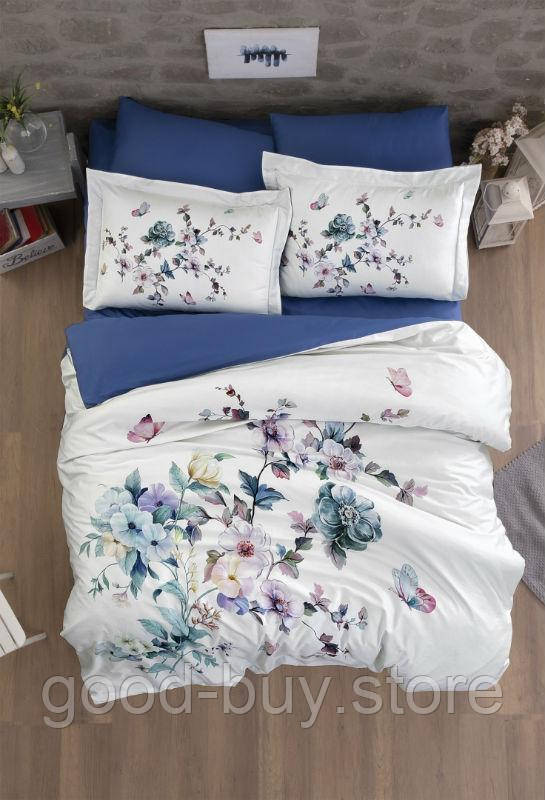 Постільна білизна First choice Martina Blue 3D Satin евро 200х220