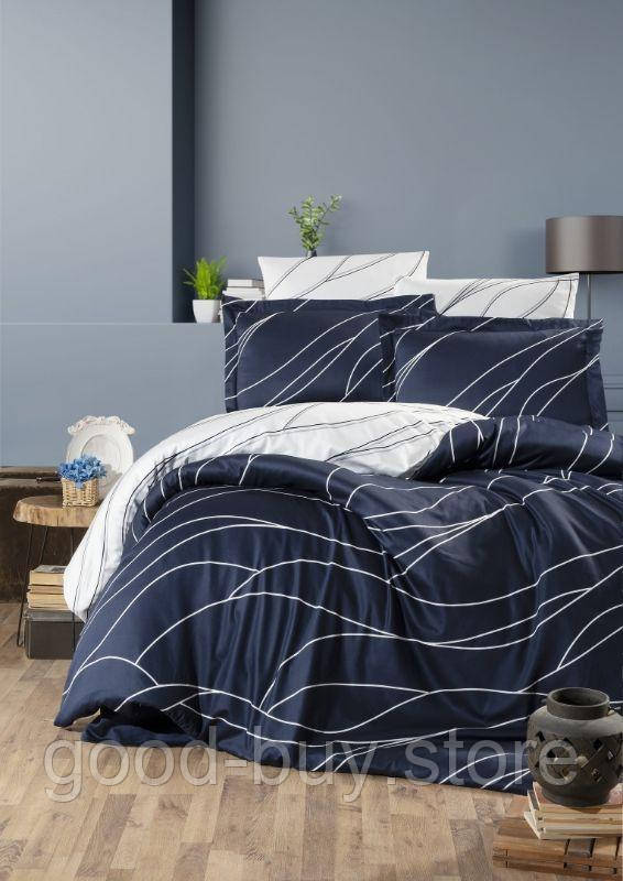 First Choice Mesi Navy blue постільна білизна сатин евро 200х220