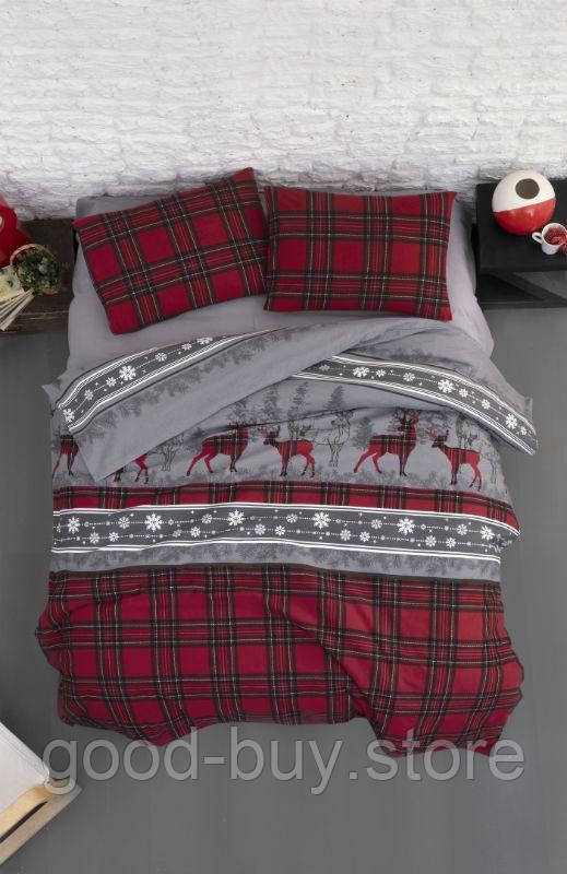 Постільна білизна First Choice Flannel Happiness Red сімейна 160х220х2