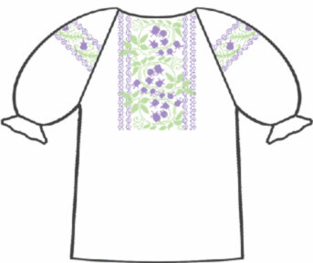Сорочка під вишивку для дівчинки з коротким рукавом 159-12-09-40 Розмір 40