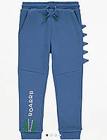 Спортивные штаны с начесом синие Динозавр George (Англия) р.86/92см