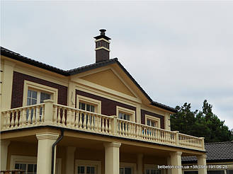 Здесь используется балюстрада с балясинами выполненные по технологии мрамор из бетона.  Срок 

службы изделий  не менее 25 лет под открытым небом. Наши балясины и балюстрады обладают высокой прочностью и 

плотность.