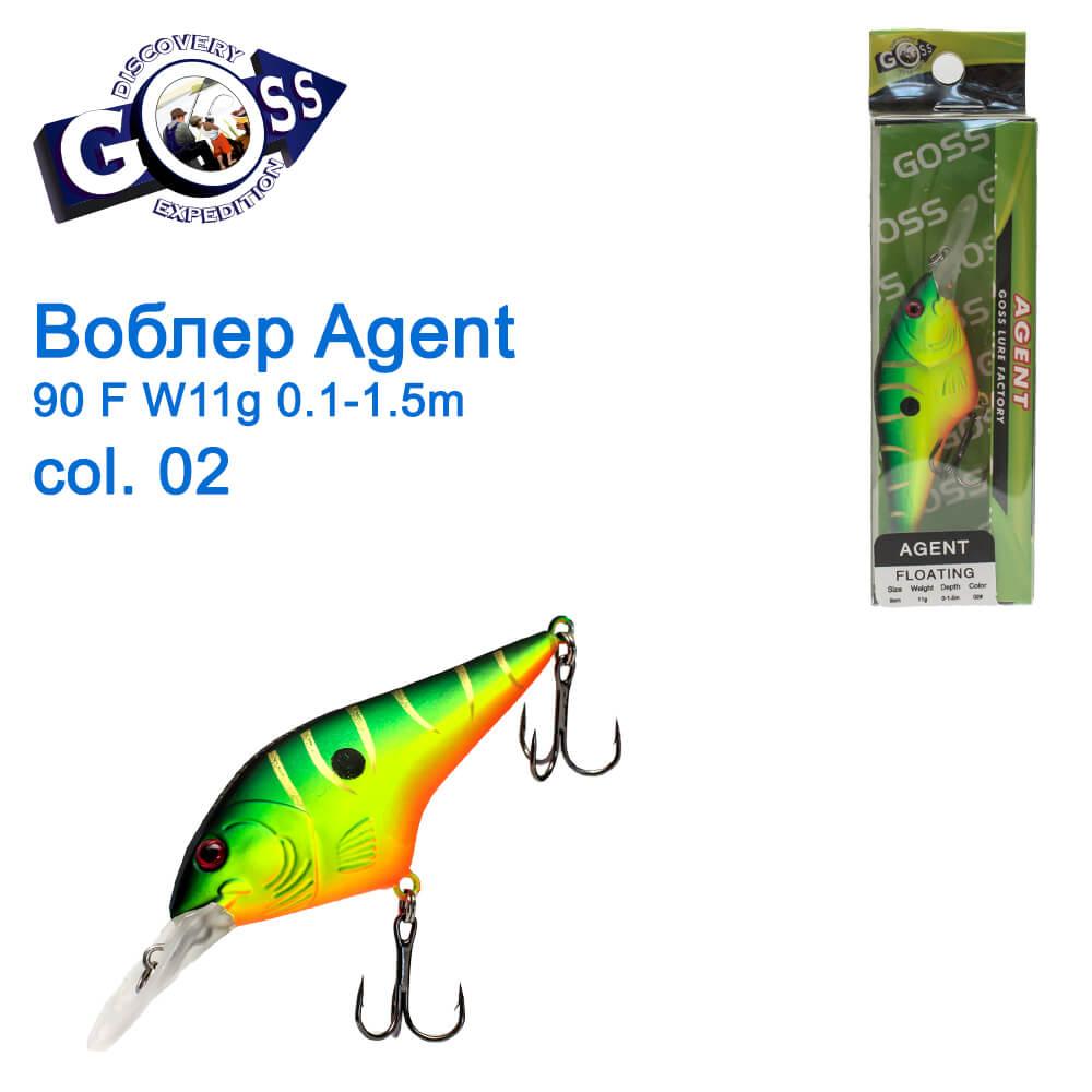 Воблер Goss Agent 90F W11g Floating 0,1-1,5g col. 02