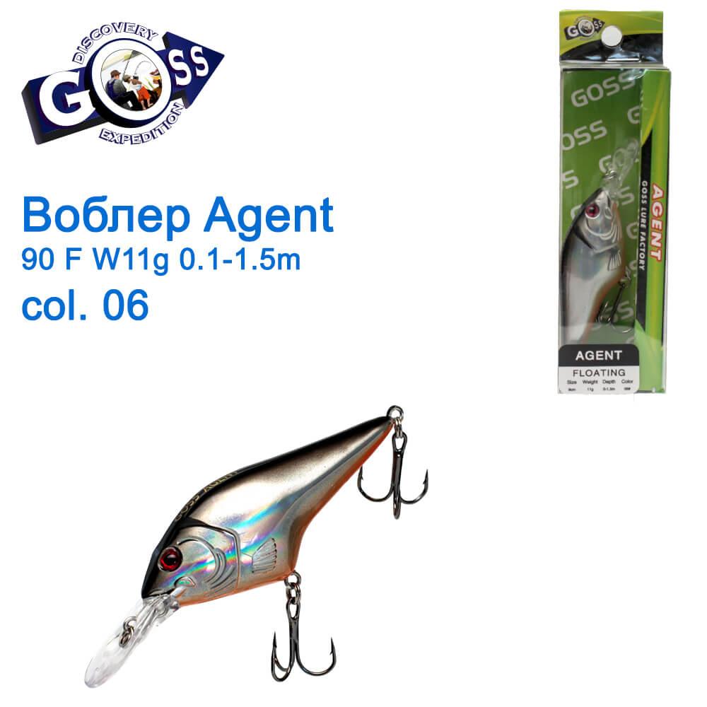 Воблер Goss Agent 90F W11g Floating 0,1-1,5g col. 06, фото 1