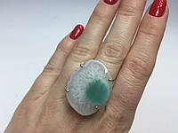 Агат срез 16,7 размер кольцо с натуральным камнем срезом агата в серебре Индия