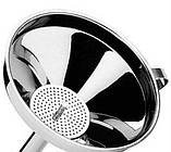 Воронка (лійка) з нержавіючої сталі 13 см. зі знімним фільтром, фото 2