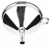 Воронка (лійка) з нержавіючої сталі 13 см. зі знімним фільтром, фото 4