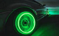 Неоновая подсветка колес, зеленая.