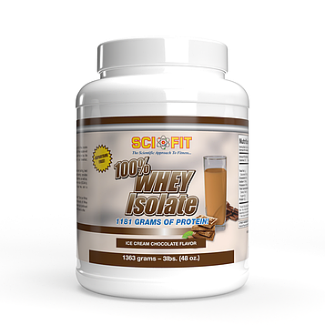 Протеїн Ізолят сироваткового протеїну SciFit 100% Whey Isolate 1363 грам Chocolate