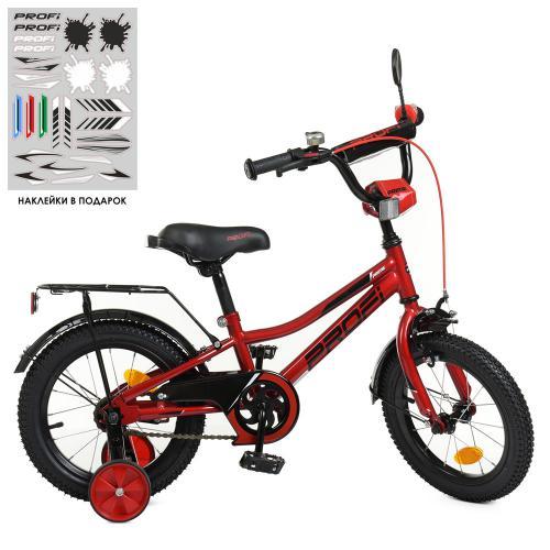 Детский велосипед с приставными колесами, красный, Profi, 14 д. (Y14221) - фото 1 - id-p1110931592