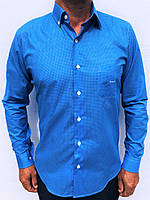 Мужская рубашка, синий принт