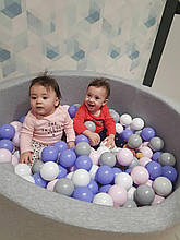 Сухий басейн з кульками в комплекті сірого кольору 100 х 40 см
