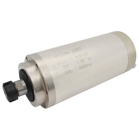 Шпиндель GDZ125-5.5 Ø 125Х298 водяне охолодження (5.5 кВт, 380 В, 10 А, ER25), фото 1