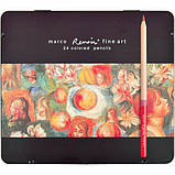 Олівці кольорові MARCO Renoir Fine Art/24 ТN / професійні марко в металевому пеналі, фото 3