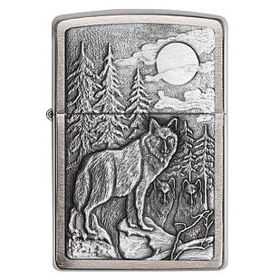 Бензиновая зажигалка zippo 20855 Timberwolves Emblem Brushed Brass