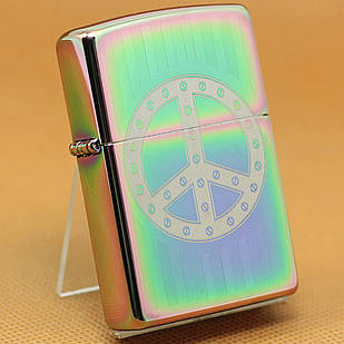 Запальничка Zippo 29435 Rivet Peace Sign Spectrum хамелеон 29435