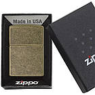 Запальничка Zippo 201FB Antique Brass (Антикварна мідь), фото 5