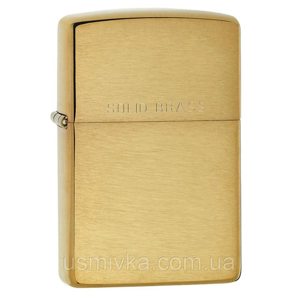 Запальничка бензинова Zippo 204. Classic Brushed Solid Brass
