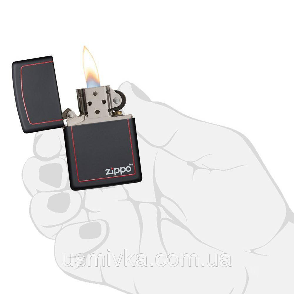 Зажигалка бензиновая Zippo 218 ZB BLACK MATTE Черная матовая - фото 4 - id-p323933045